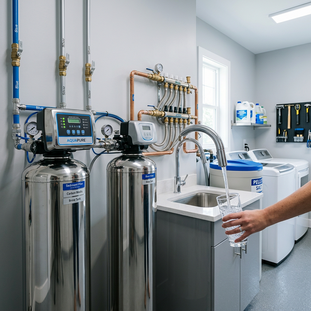 Water filtration and softening system installation in Tooele, Utah